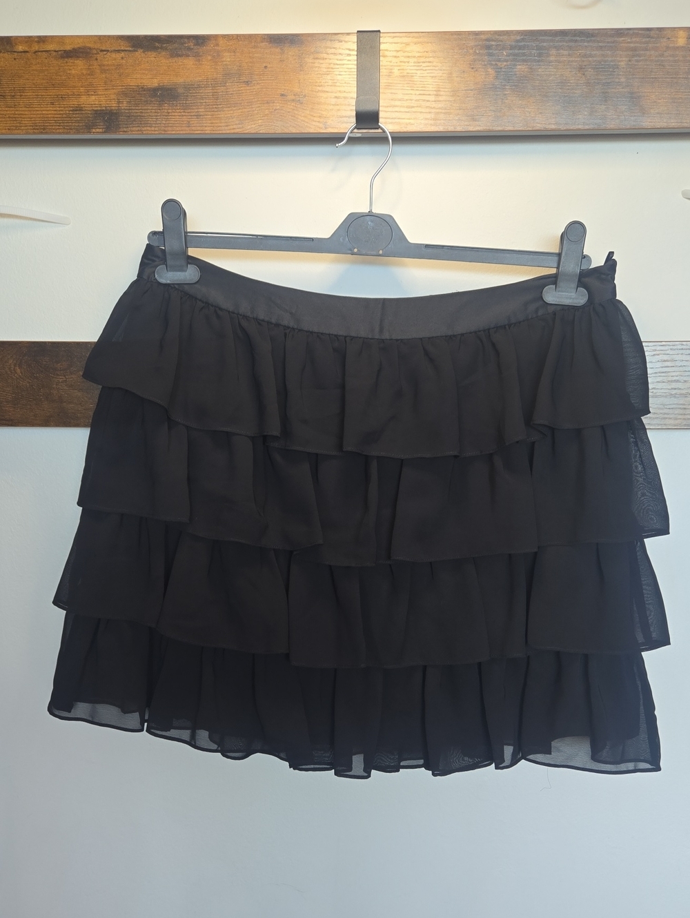 Women's Black Tiered Ruffle Mini Skirt - Classic Style